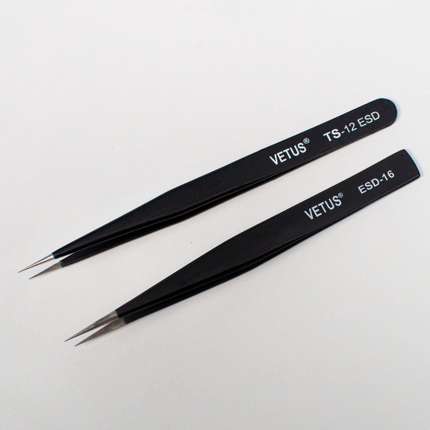 Tweezers Vetus ESD 12, 1pcs, Tweezers For Bending Wire, Stainless Steel Tweezers, Non Magnetic Straight Tweezer For Enamelwork Very Sharp