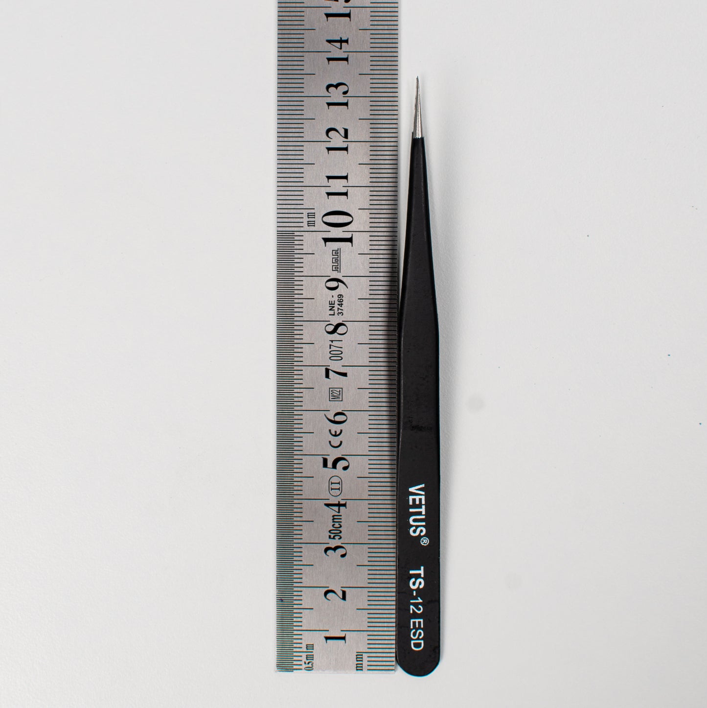 Tweezers Vetus ESD 12, 1pcs, Tweezers For Bending Wire, Stainless Steel Tweezers, Non Magnetic Straight Tweezer For Enamelwork Very Sharp