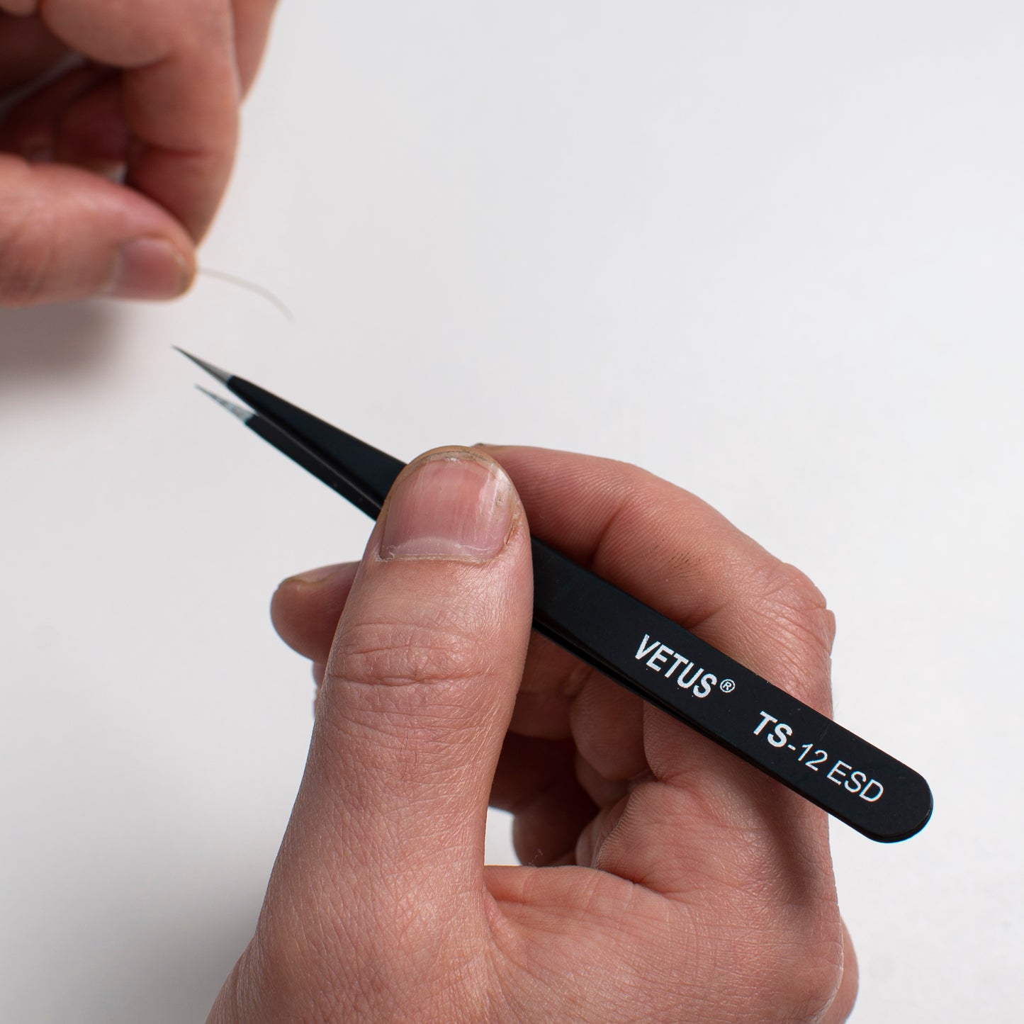 Tweezers Vetus ESD 12, 1pcs, Tweezers For Bending Wire, Stainless Steel Tweezers, Non Magnetic Straight Tweezer For Enamelwork Very Sharp