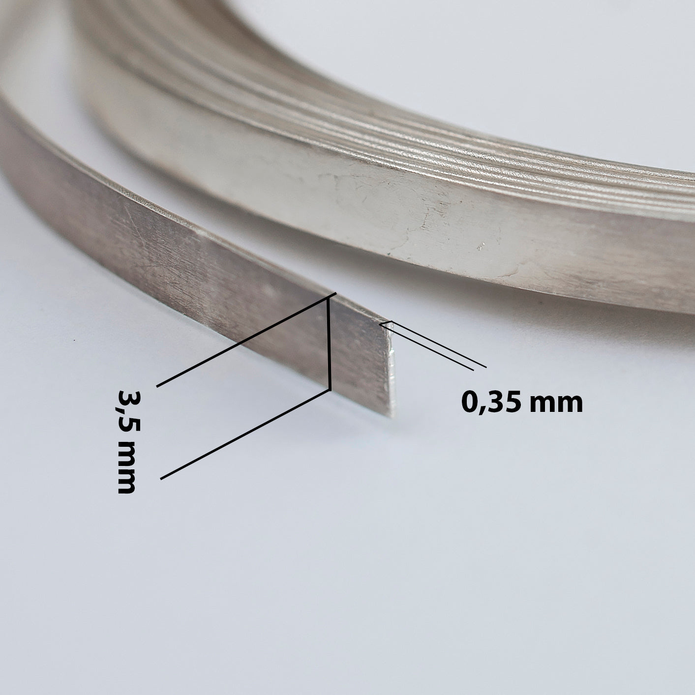 Bezel Flat Wire 0,35 x 3,5 mm, Handmade Wire, Sterling Silver 925 Strip, Silver Strip For Cabochoon Set, Wire For Stone Setting
