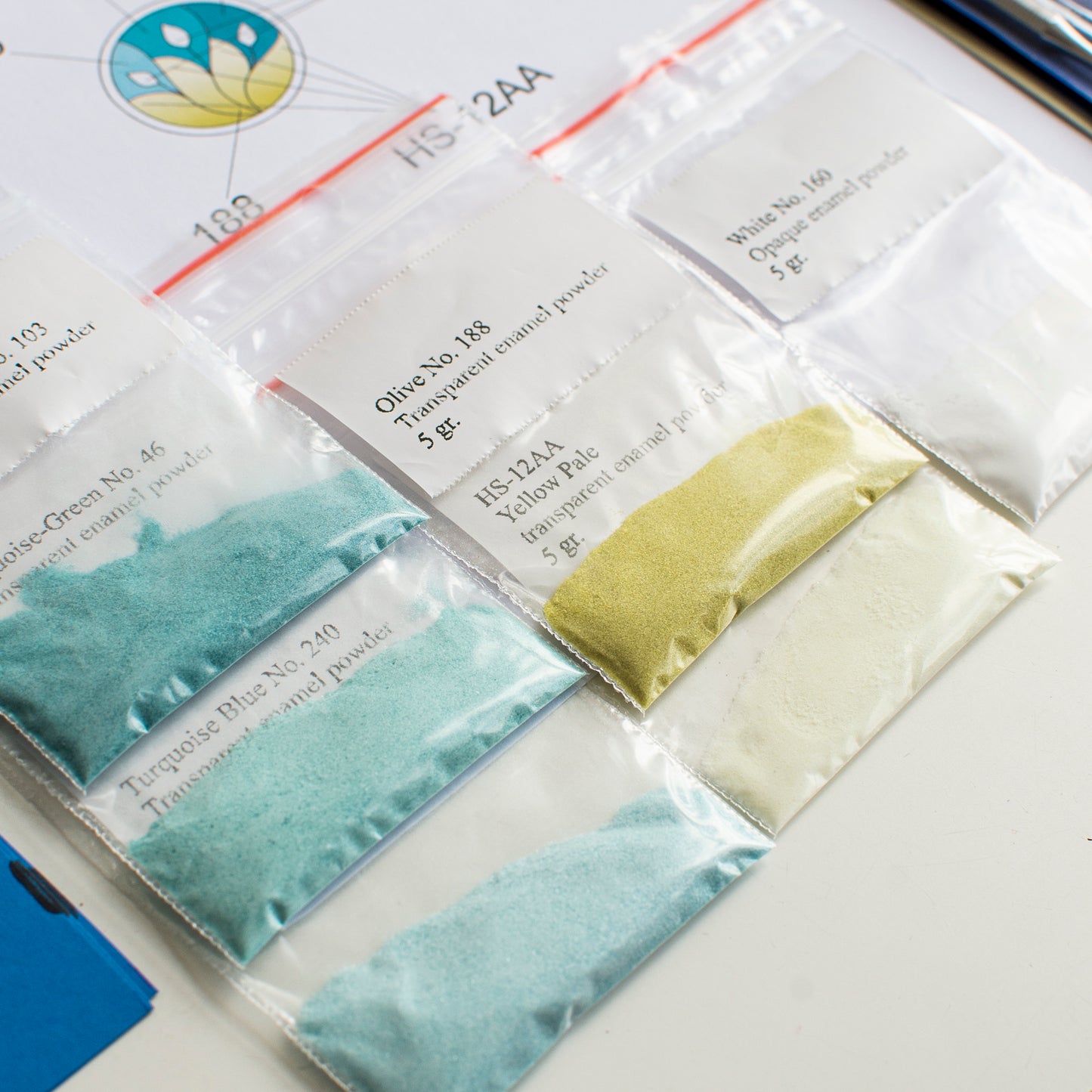 Enamelling Kit For Making Round Turquoise/Yellow Silver Pendant, DIY Cloisonne Enamel Work, Tools And Materials for Making Handmade Jewelry