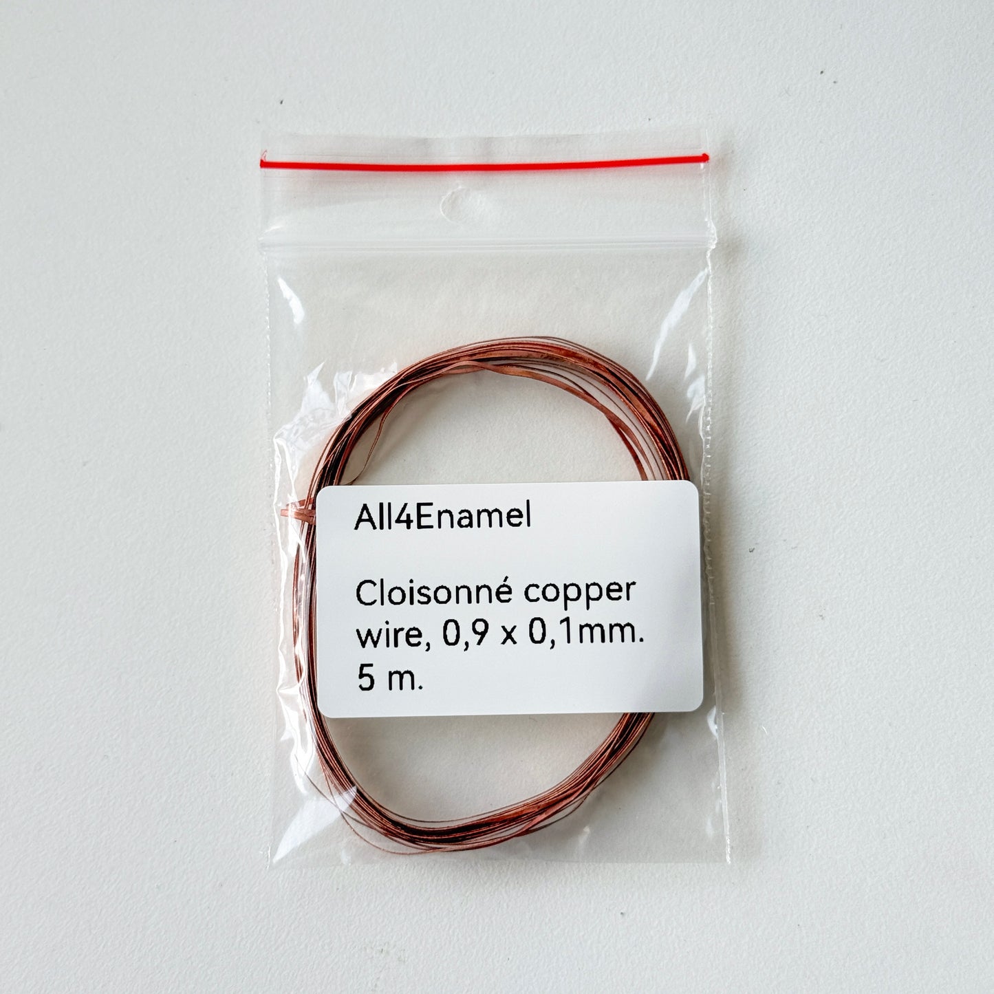 Flat Copper Wire for Cloisonné Enameling: 0.9mm x 0.1mm (5 meters), Soft Wire