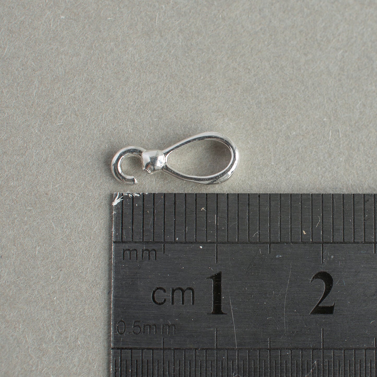 Teardrop Pendant Bail 3 pcs, Sterling Silver 925 Bail With Open Loop, 12 mm Pendant Pinch, Pendant Holder, Jewelry Findings