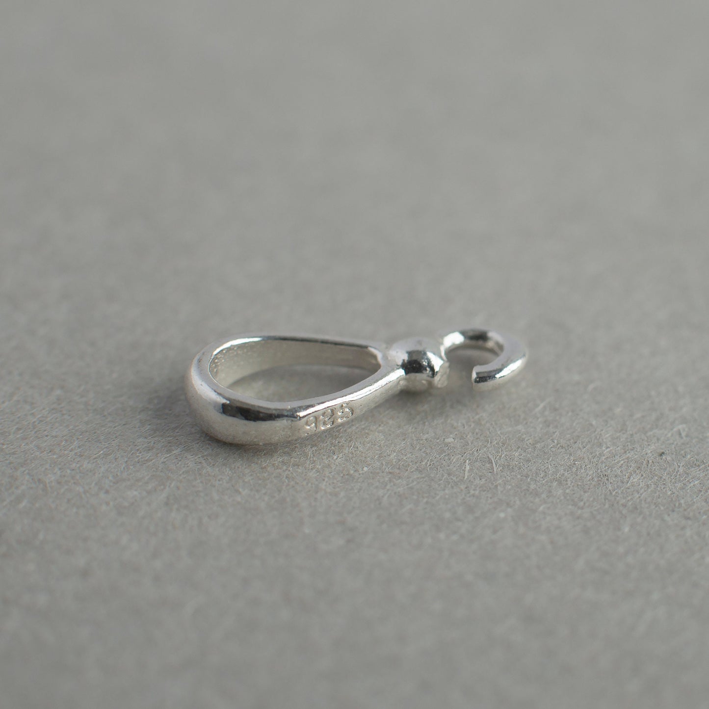 Teardrop Pendant Bail 3 pcs, Sterling Silver 925 Bail With Open Loop, 12 mm Pendant Pinch, Pendant Holder, Jewelry Findings