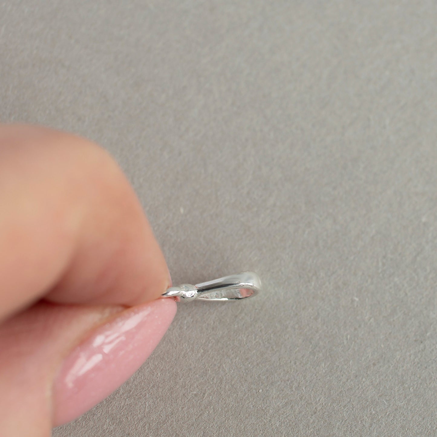 Teardrop Pendant Bail 3 pcs, Sterling Silver 925 Bail With Open Loop, 12 mm Pendant Pinch, Pendant Holder, Jewelry Findings
