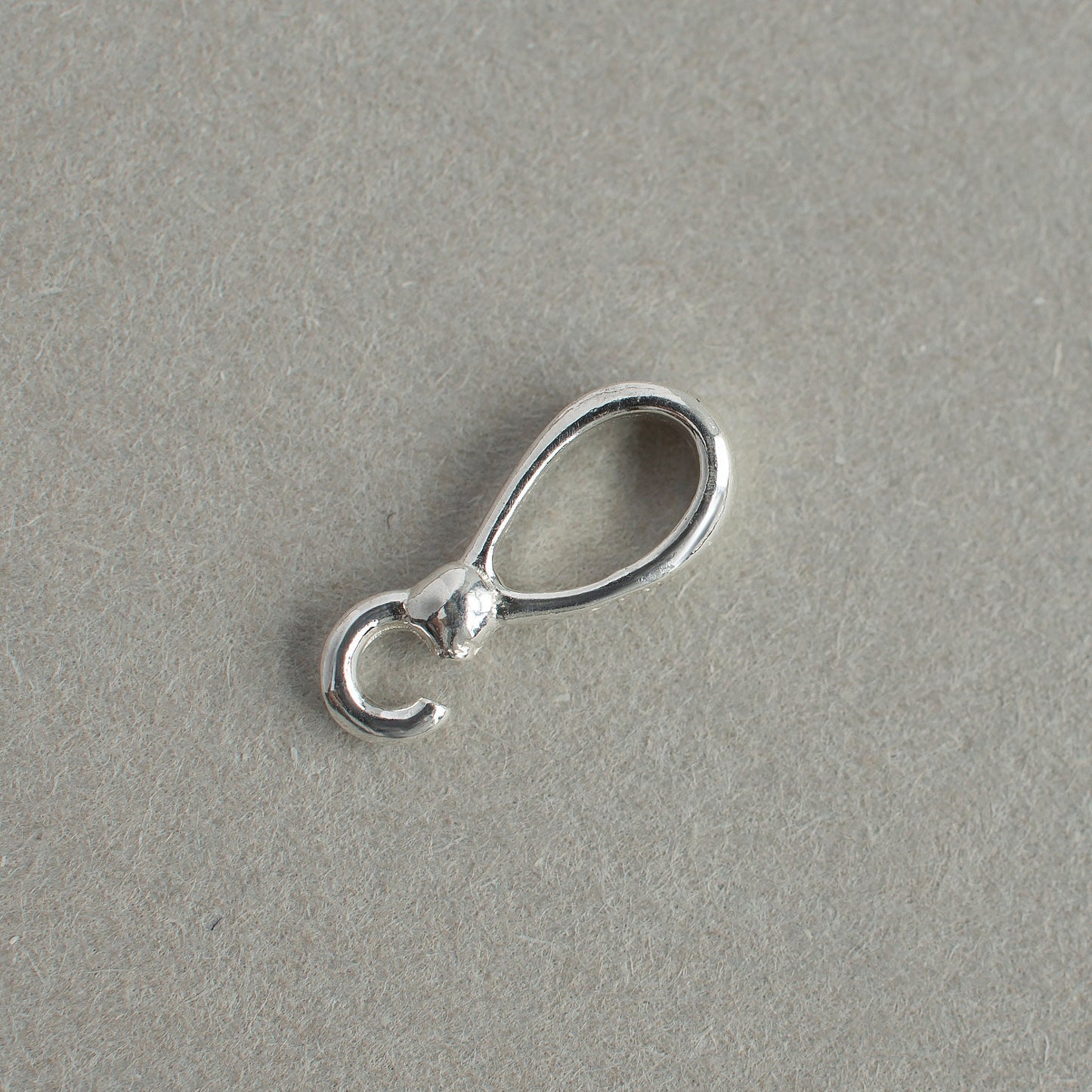 Teardrop Pendant Bail 3 pcs, Sterling Silver 925 Bail With Open Loop, 12 mm Pendant Pinch, Pendant Holder, Jewelry Findings