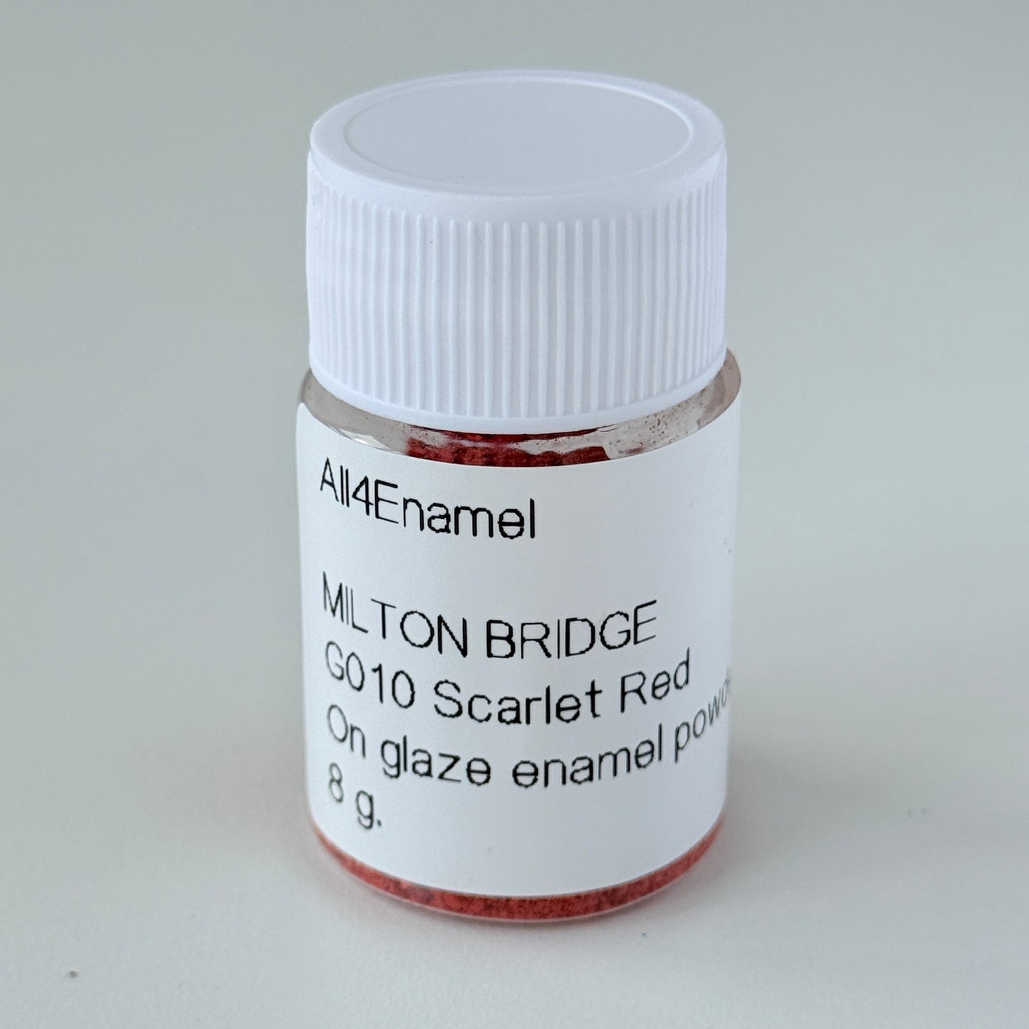 Onglaze Enamel Powder - 8g, Overglaze Painting Powder for Ceramics & Jewelry, Scarlet Red No. G010