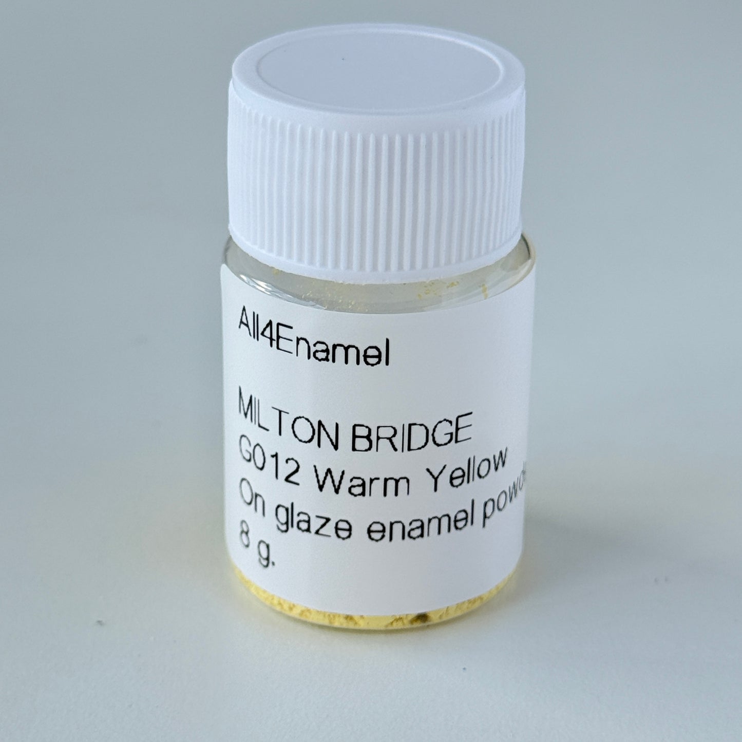Onglaze Enamel Powder - 8g, Overglaze Painting Powder for Ceramics & Jewelry, Warm Yellow No. G012