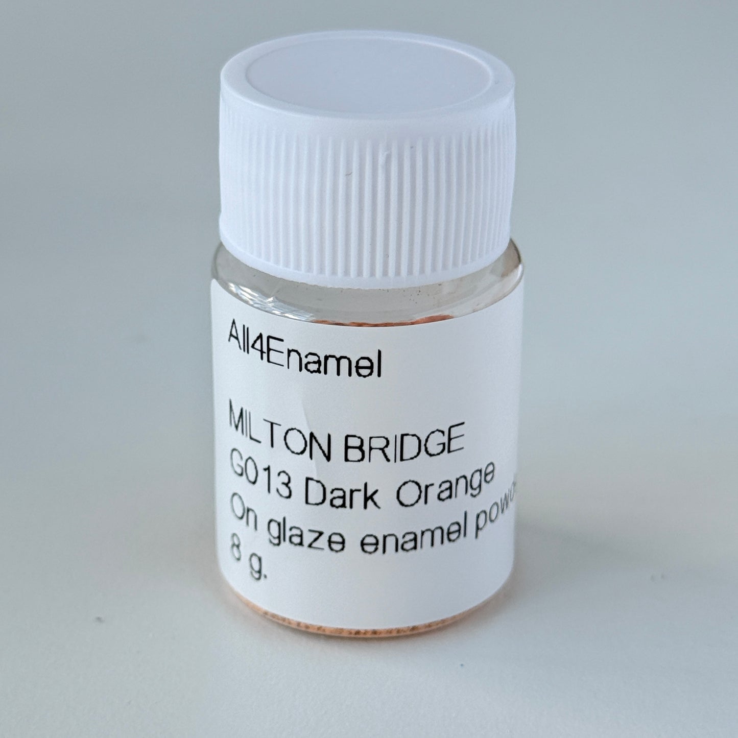 Onglaze Enamel Powder - 8g, Overglaze Painting Powder for Ceramics & Jewelry, Dark Orange No. G013