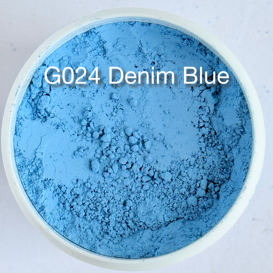 Onglaze Enamel Powder - 8g, Overglaze Painting Powder for Ceramics & Jewelry, Denim Blue No. G024