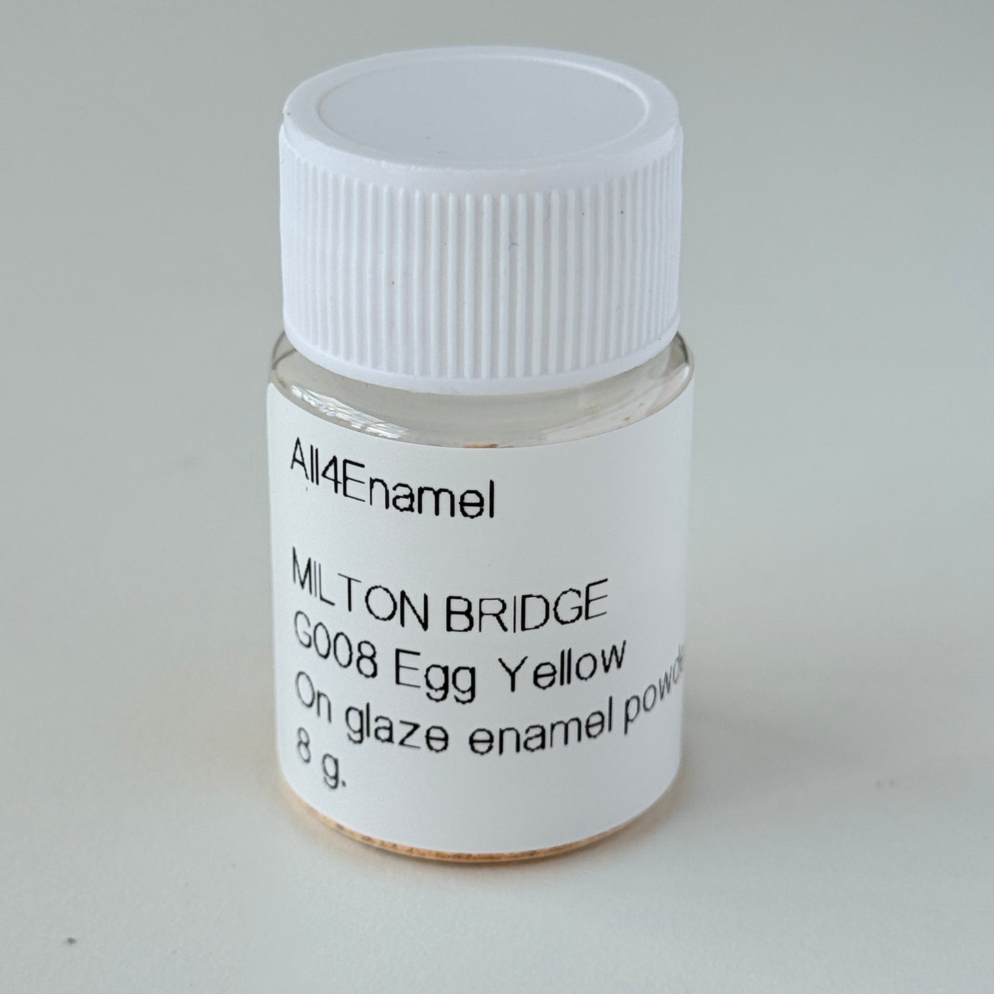 Onglaze Enamel Powder - 8g, Overglaze Painting Powder for Ceramics & Jewelry, Egg Yellow No. G008