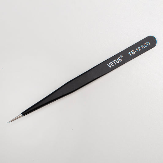 Tweezers Vetus ESD 12, 1pcs, Tweezers For Bending Wire, Stainless Steel Tweezers, Non Magnetic Straight Tweezer For Enamelwork Very Sharp