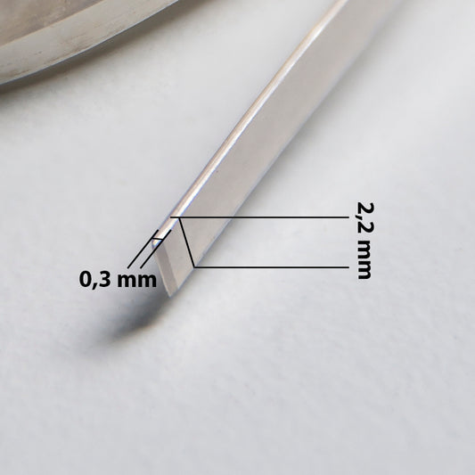 Sterling Silver Bezel Flat Wire 0,3 x 2,2 mm, 925 silver