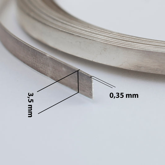 Bezel Flat Wire 0,3 x 3,5 mm, 925 Wire For Stone Setting