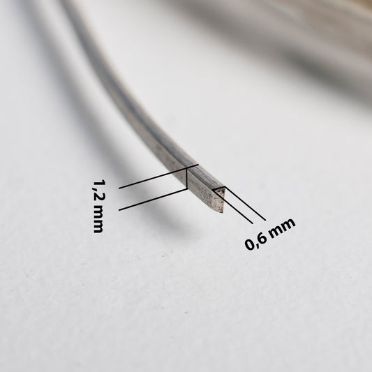 Flat Wire 0,6 x 1,2 mm, 925 Wire For Making Jewelry