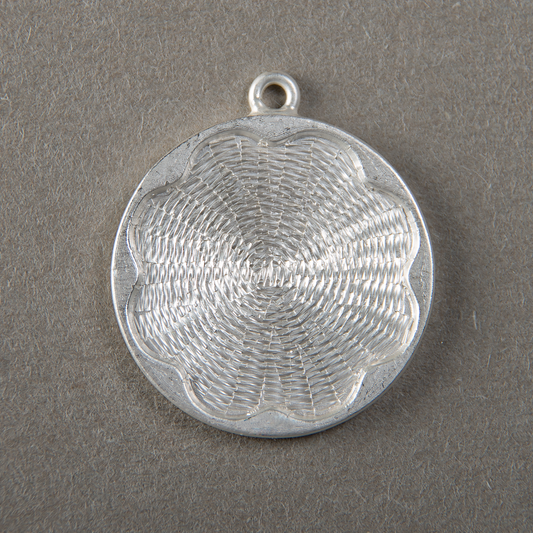 Sterling Silver 20 mm Blank For Enamelling, Round Wavy Form, No Need To Add Foil Or Counter Enamel, 925 Form With Eyelet For Making Jewelry