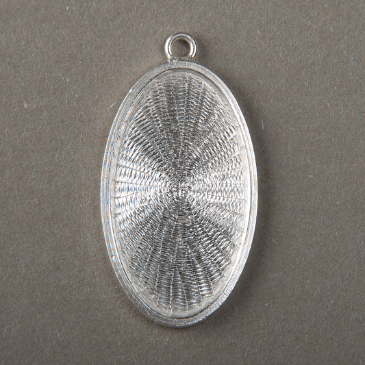 Oval Sterling Silver Blank For Enamelling 29x17 mm, No Need To Add Foil Or Counter Enamel, 925 Form For Making Cloisonne Jewelry