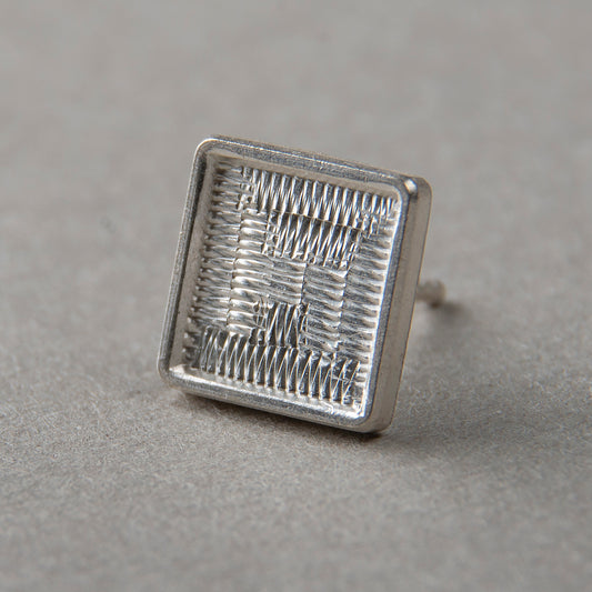 Square Silver Blank  9x9 mm For Enamelling, No Need To Add Foil Or Counter Enamel, 925 Form With Post, Engraved Blank For Stud Earrings