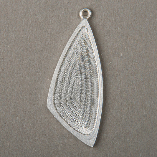 Triangle Sterling Silver 33x14 mm Blank For Enamelling, No Need To Add Foil Or Counter Enamel, 925 Form With Eyelet For Cloisonne Works