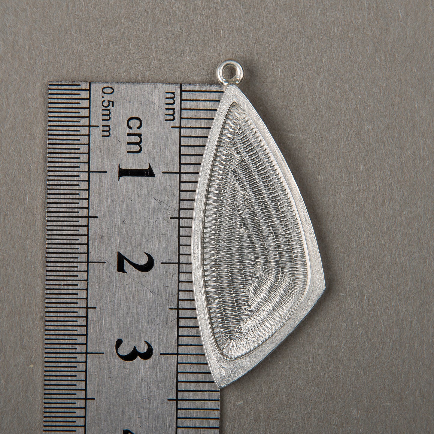 Triangle Sterling Silver 33x14 mm Blank For Enamelling, No Need To Add Foil Or Counter Enamel, 925 Form With Eyelet For Cloisonne Works