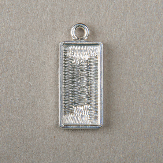 Rectangle Sterling Silver Blank For Enamelling 14x7 mm, No Need To Add Foil Or Counter Enamel, 925 Form Prepared For Enamel Earrings Pendant