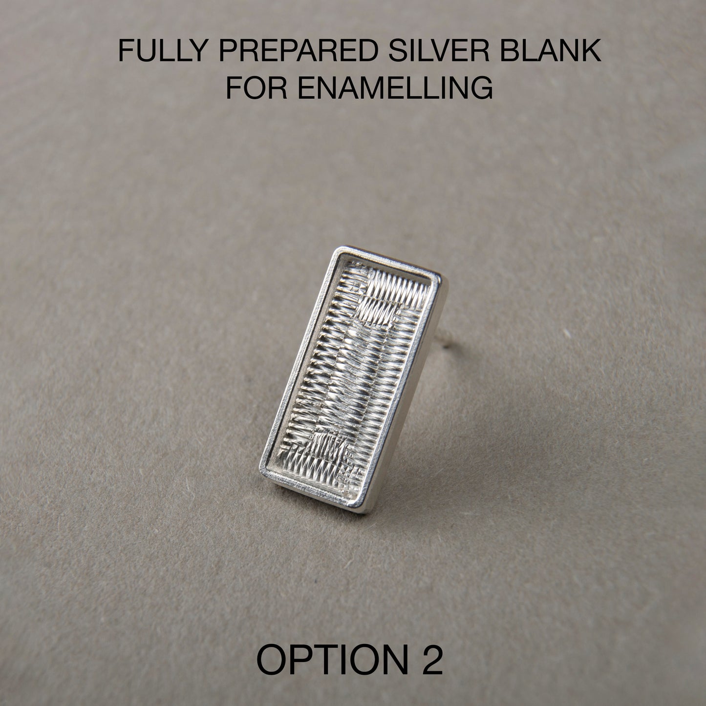 Stud Rectangle Sterling Silver Blank 14x7 mm For Enamelling, No Need To Add Foil Or Counter Enamel, 925 Form For Cloisonne Enamelling