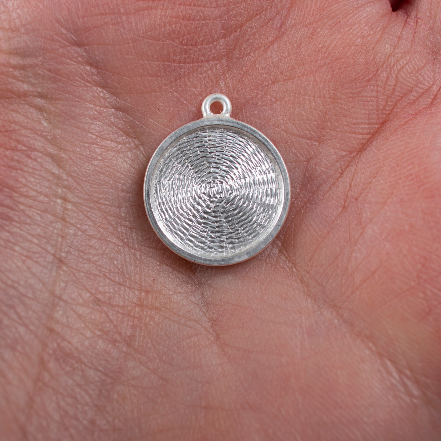 Round Sterling Silver Blank 15 mm For Enamelling, No Need To Add Foil Or Counter Enamel, Engraved Form Or Raw Form For Making Jewelry