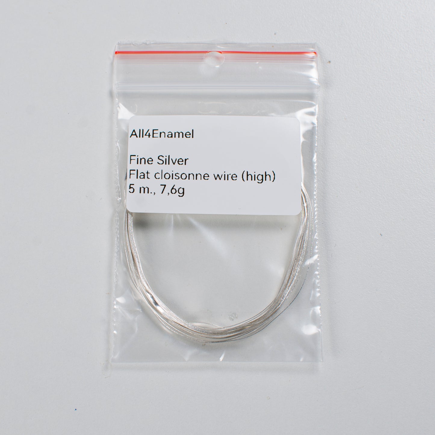 Fine Silver Cloisonne Wire: 999 Silver, 0,9 x 0,1 mm, Soft, Bending - 5 Meters
