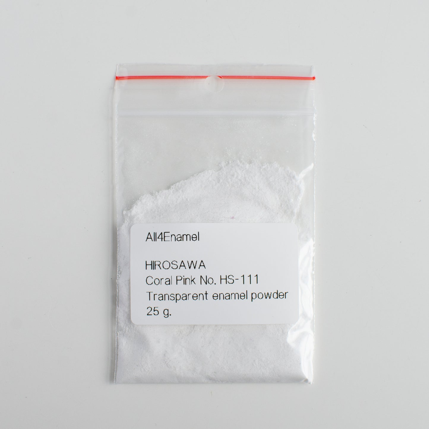 Coral Pink Transparent Enamel Powder No HS-111: Glassed Enamel, 25g.