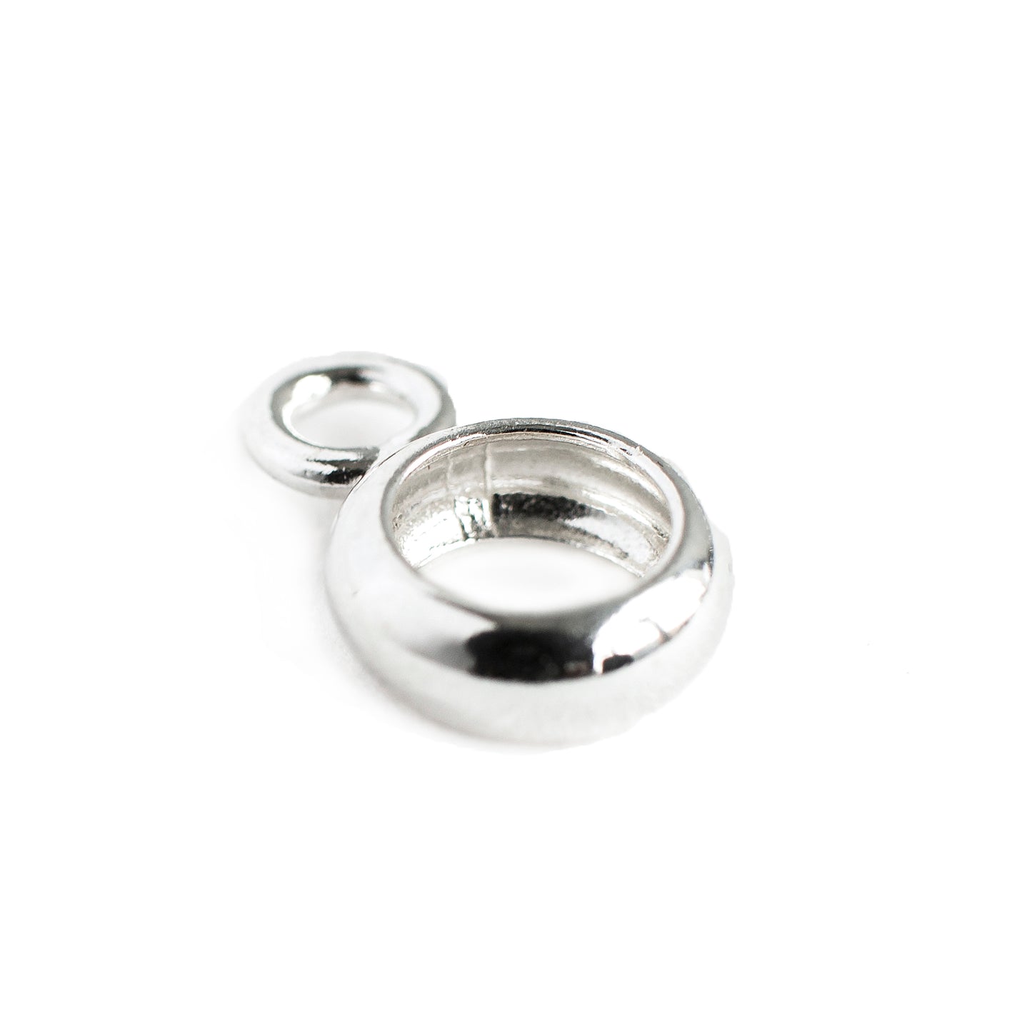 Round Pendant Bail 1 pcs, Sterling Silver 925 Bail With Loop, 12,5 mm Pendant Pinch, Snap on Bail, Pendant Holder, Jewelry Findings