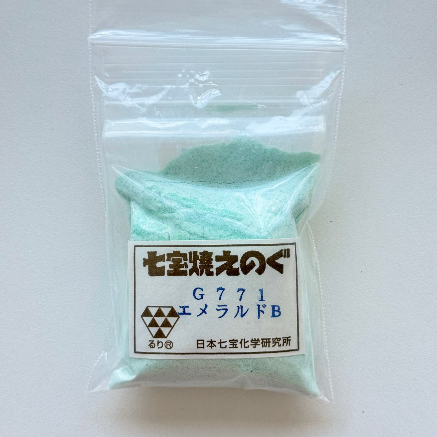 100g. Vitreous Enamel Powder Emerald B Transparent Enamel No. G771 (NIHONSHIPPOU)
