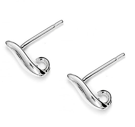 Silver Dangle Posts For Stud Earrings 1 pair(2 pcs), 10 mm Sterling Silver 925, Earrings Post, Jewelry Findings