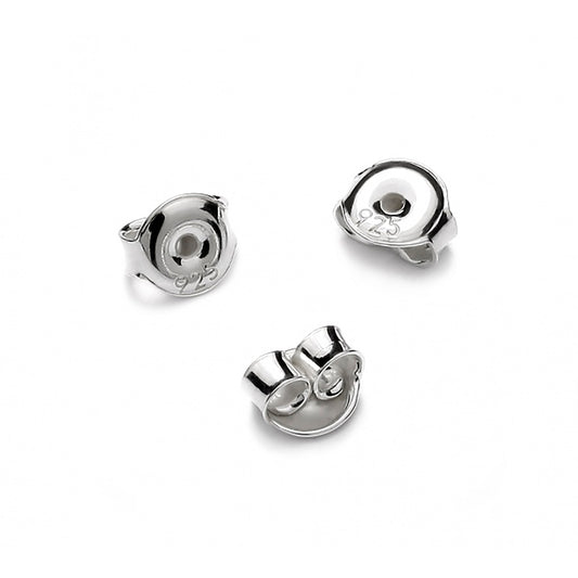 Silver Butterfly Backs 10 pcs For Stud Earrings, 7x6 mm Sterling Silver 925 Ear Backs, Earrings Post, Earrings Nut, Jewelry Findings