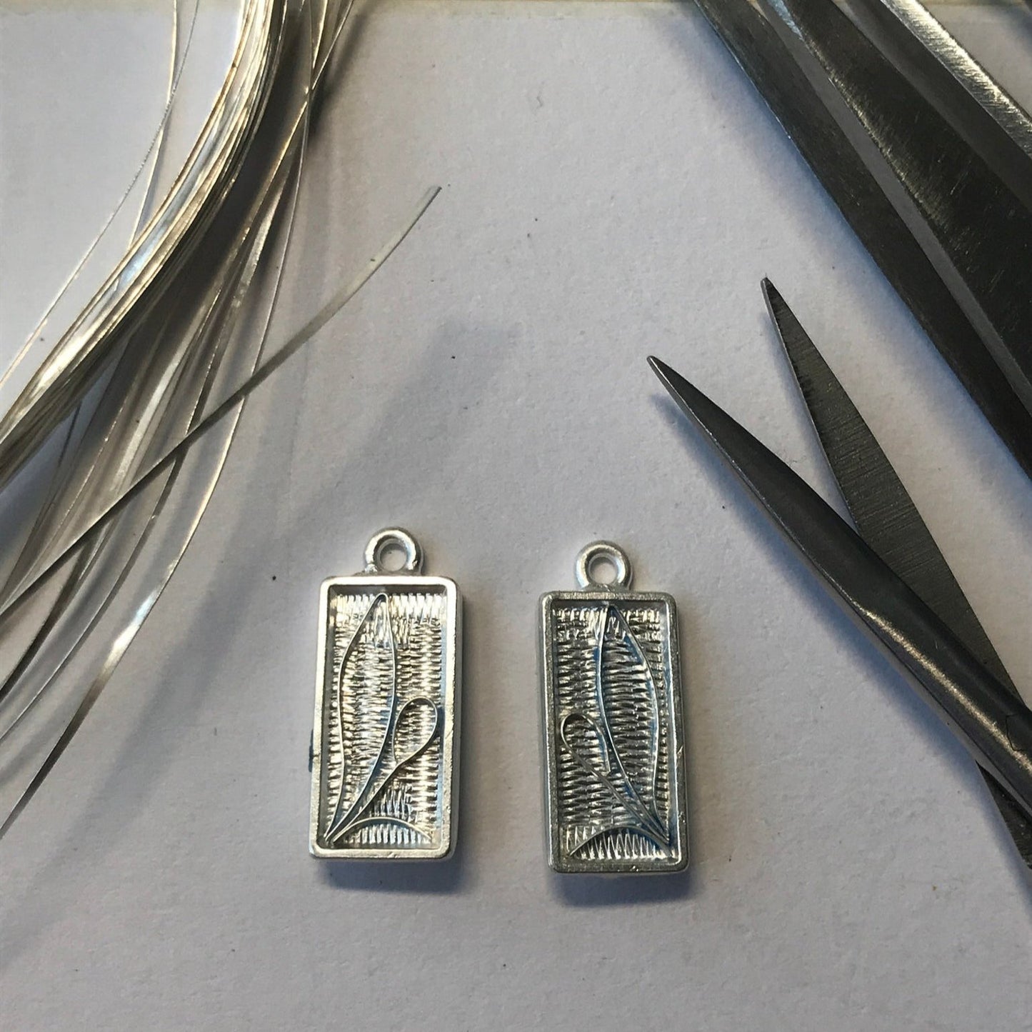 Rectangle Sterling Silver Blank For Enamelling 14x7 mm, No Need To Add Foil Or Counter Enamel, 925 Form Prepared For Enamel Earrings Pendant