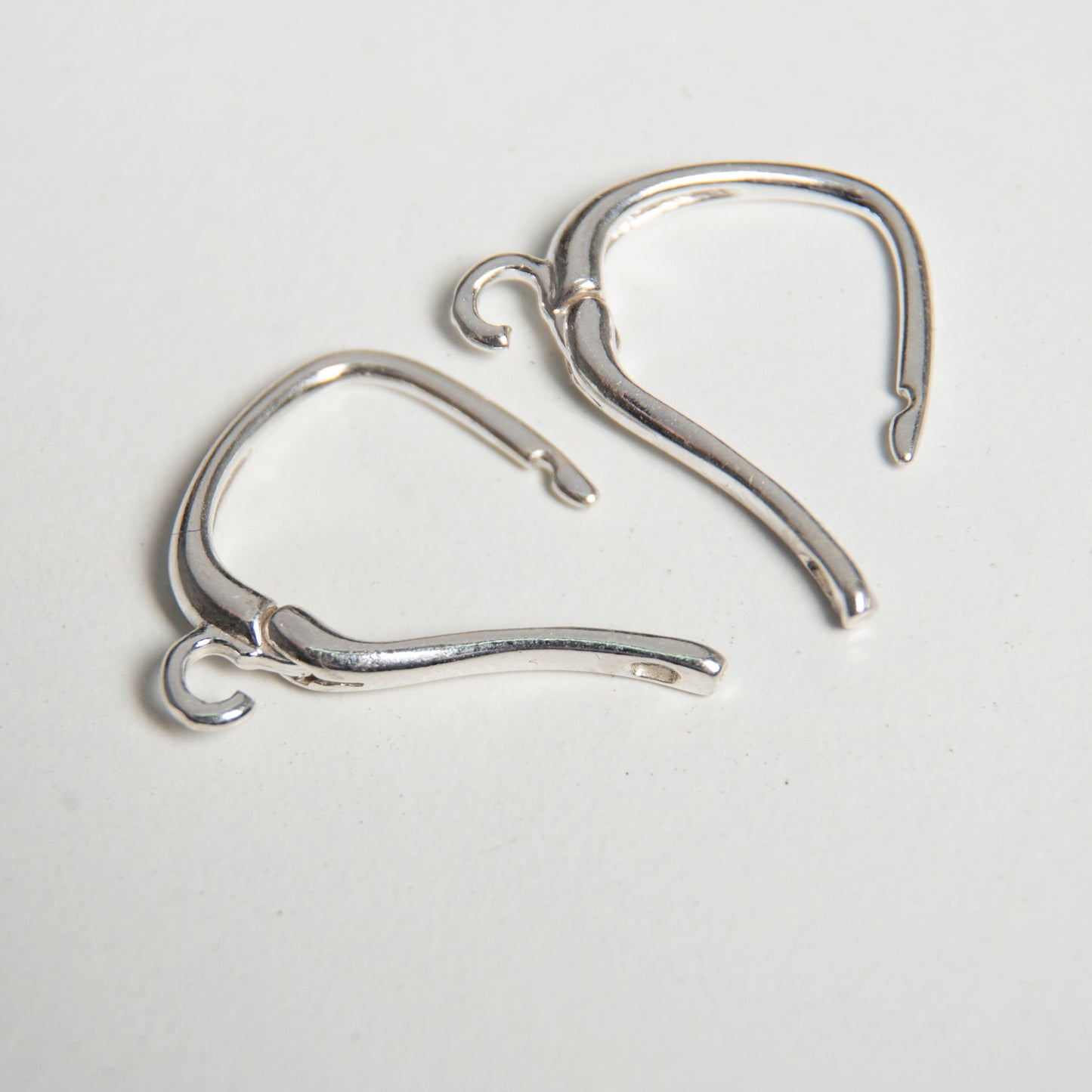 Silver Hoop 18x10 mm for Dangling Earrings, 1 pair (2pcs), Sterling Silver 925 Hoop With Loop, Latch Back Earrings Hoop, Jewelry Findings