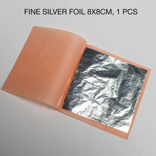 Silver Foil Sheet For Enamelling 8,5x8,5cm 1pcs, Foil For Baking, Fine Silver Foil, Genuine Silver Leaf For Crafts, Tools For Enamel Art