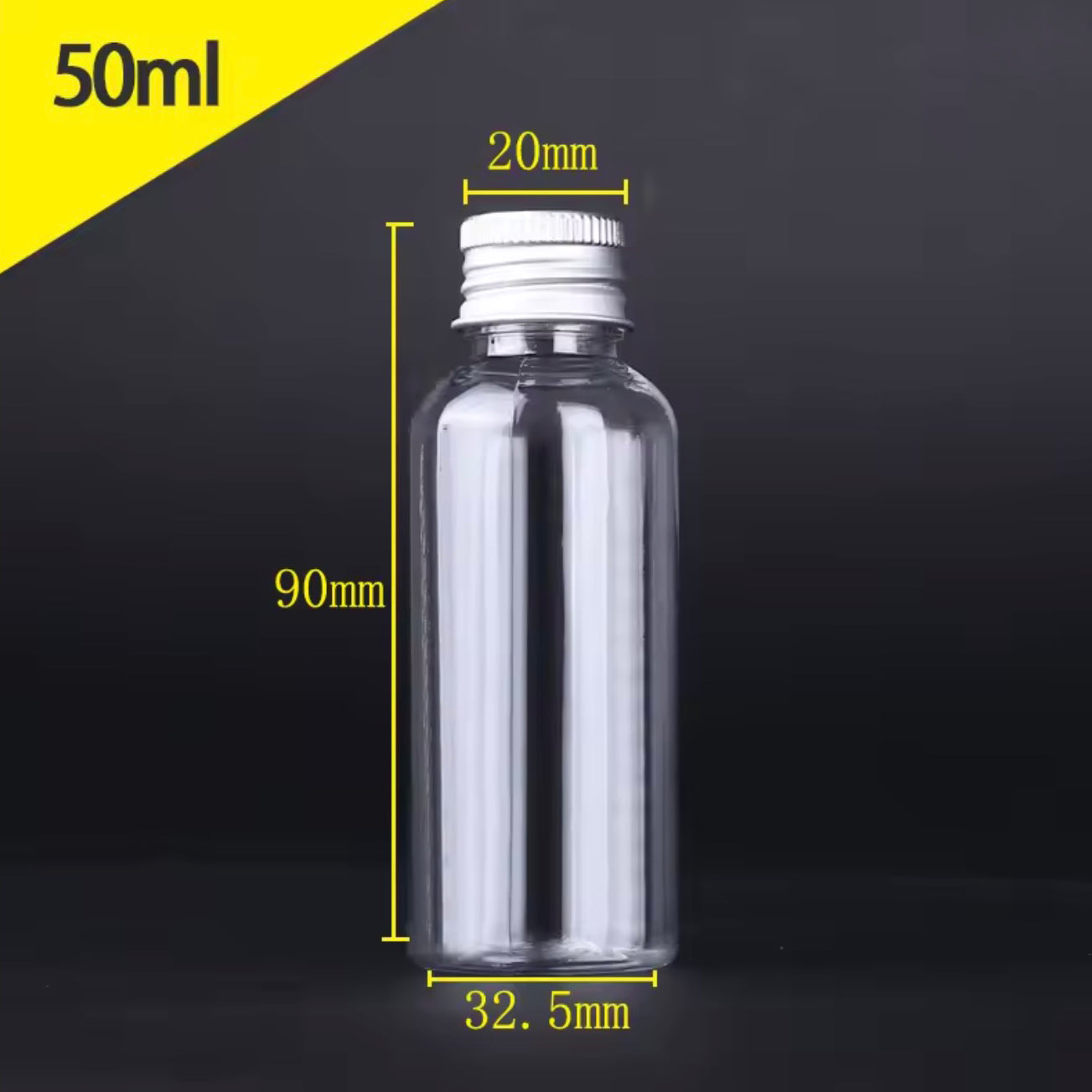 50 ml Plastic Bottle With Aliuminium Screw Cap For Klyr Fire And Glue, 1pcs.