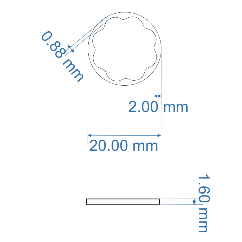 Sterling Silver 20 mm Blank For Enamelling, Round Wavy Form, No Need To Add Foil Or Counter Enamel, 925 Form With Eyelet For Making Jewelry