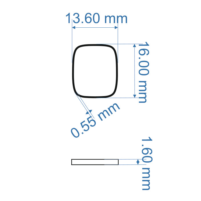 Rectangle Sterling Silver 16x13mm Blank For Enamelling, No Need To Add Foil Or Counter Enamel, Prepared 925 Form For Jewelry Enamelling