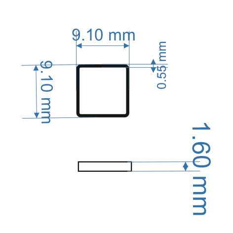 Square Silver Blank  9x9 mm For Enamelling, No Need To Add Foil Or Counter Enamel, 925 Form With Post, Engraved Blank For Stud Earrings