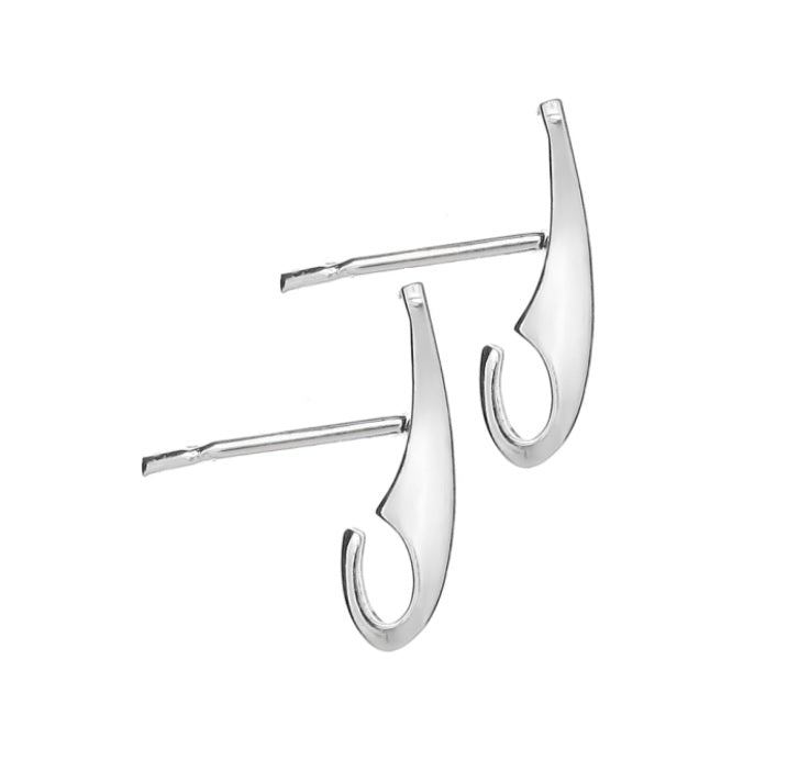 Silver Dangle Stud Posts 2 pcs. 14 mm For Earrings, Sterling Silver 925, Earrings Post, Jewelry Findings