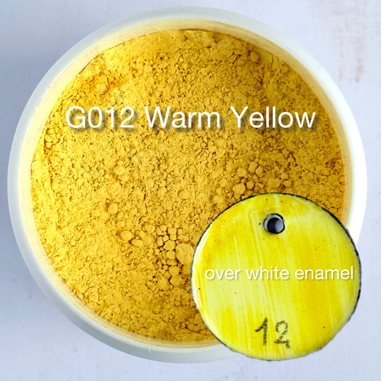Onglaze Enamel Powder - 8g, Overglaze Painting Powder for Ceramics & Jewelry, Warm Yellow No. G012