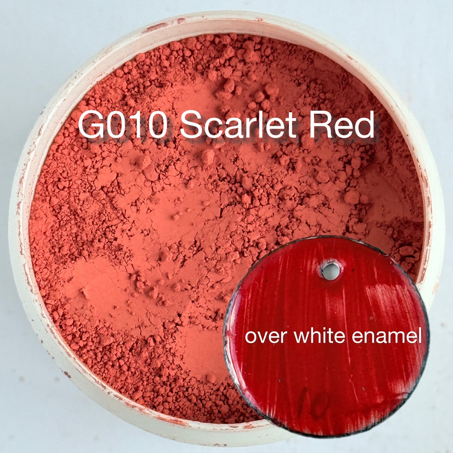 Onglaze Enamel Powder - 8g, Overglaze Painting Powder for Ceramics & Jewelry, Scarlet Red No. G010