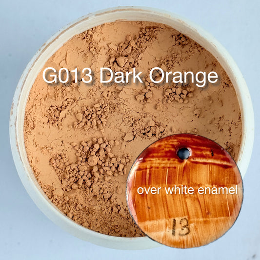 Onglaze Enamel Powder - 8g, Overglaze Painting Powder for Ceramics & Jewelry, Dark Orange No. G013