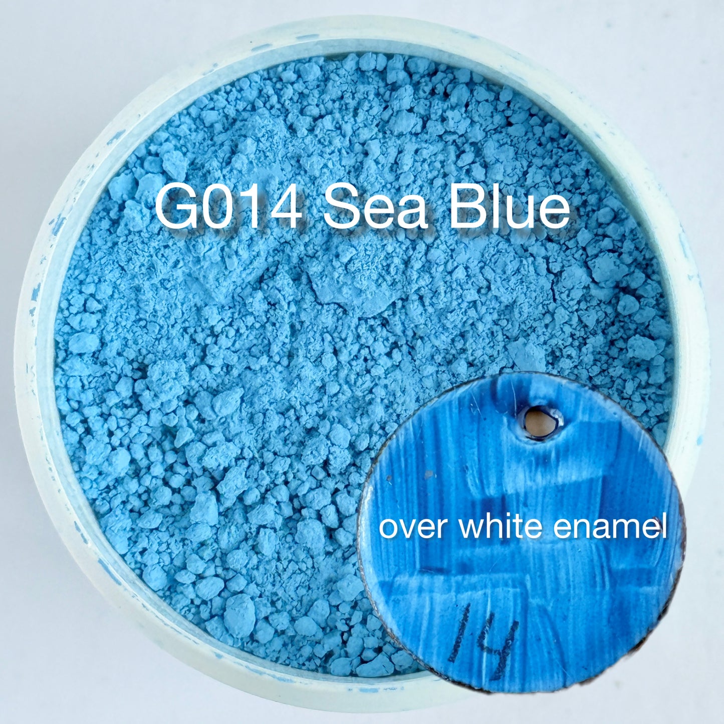 Onglaze Enamel Powder - 8g, Overglaze Painting Powder for Ceramics & Jewelry, Sea Blue No. G014