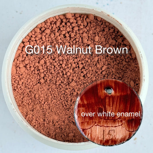 Onglaze Enamel Powder - 8g, Overglaze Painting Powder for Ceramics & Jewelry, Walnut Brown No. G015