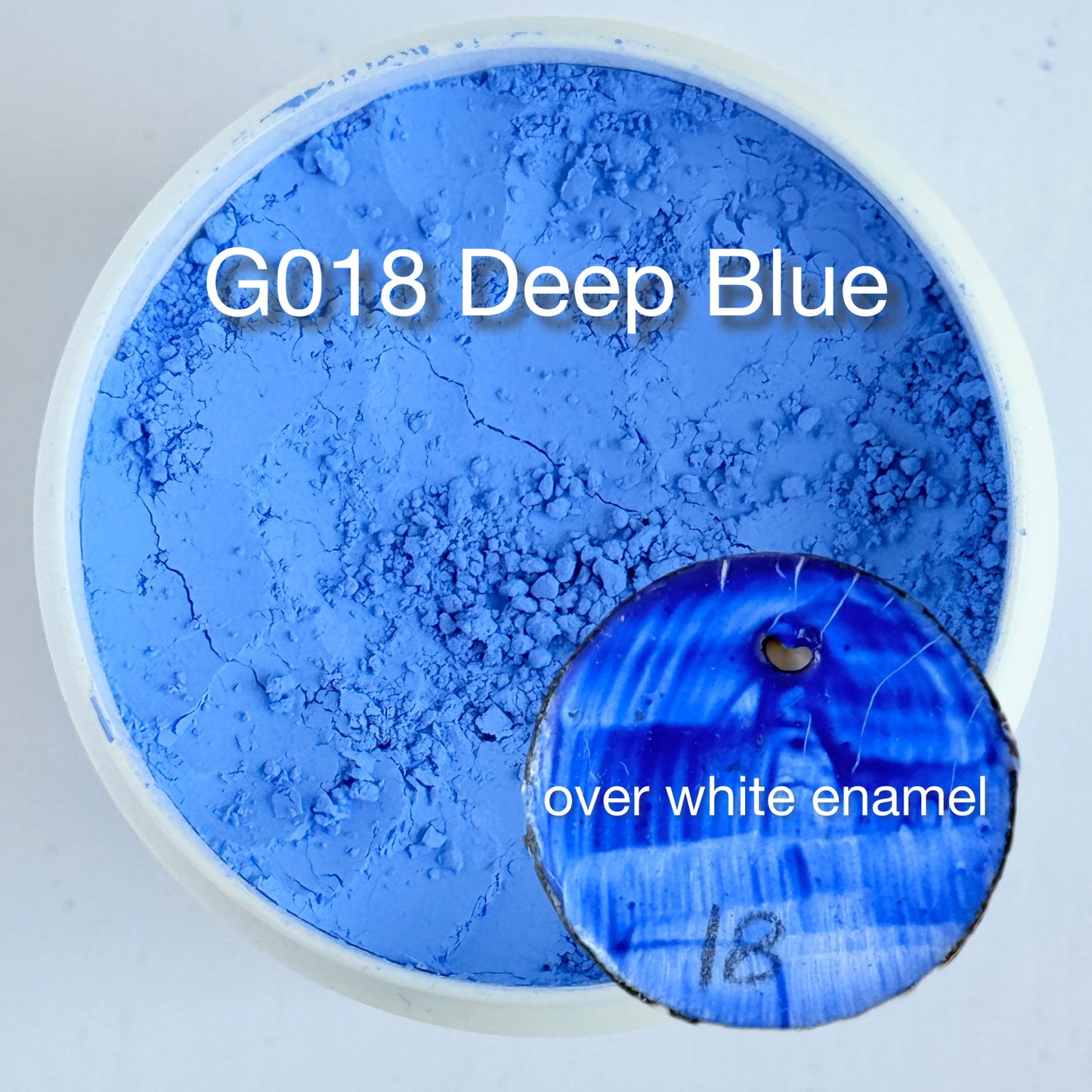 Onglaze Enamel Powder - 8g, Overglaze Painting Powder for Ceramics & Jewelry, Deep Blue No. G018