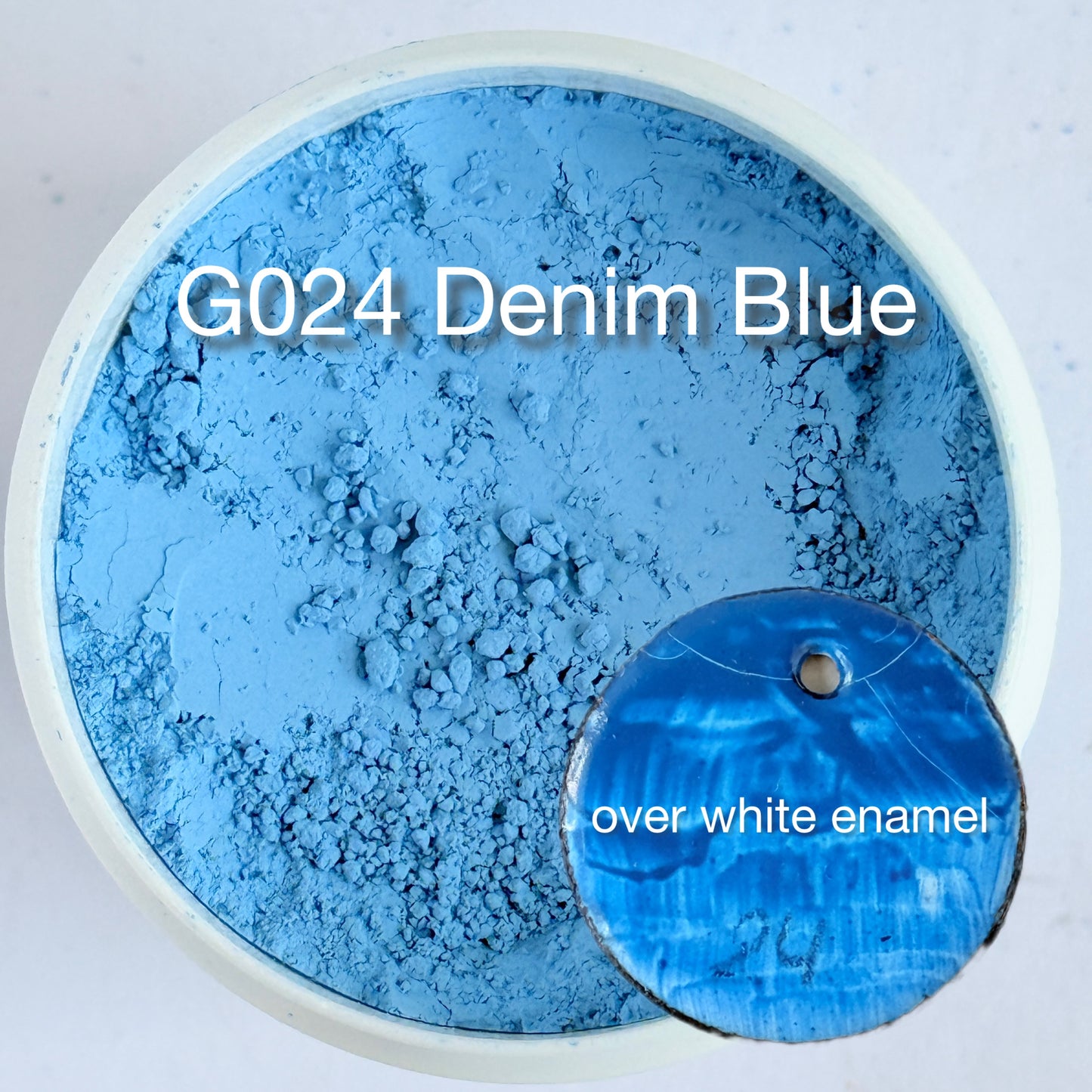 Onglaze Enamel Powder - 8g, Overglaze Painting Powder for Ceramics & Jewelry, Denim Blue No. G024