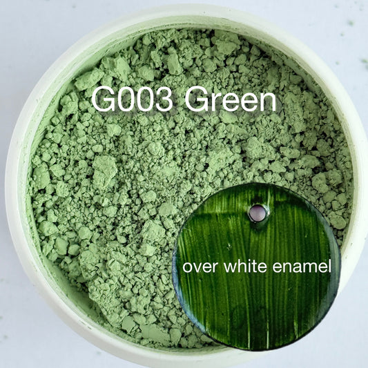 Onglaze Enamel Powder - 8g, Overglaze Painting Powder for Ceramics & Jewelry, Green No. G003