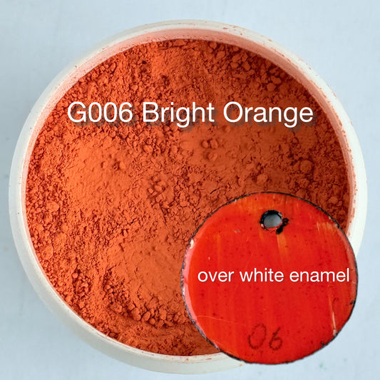 Onglaze Enamel Powder - 8g, Overglaze Painting Powder for Ceramics & Jewelry, Bright Orange No. G006